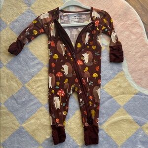 Little Sleepies NB footed sleeper Hedgehog Print
